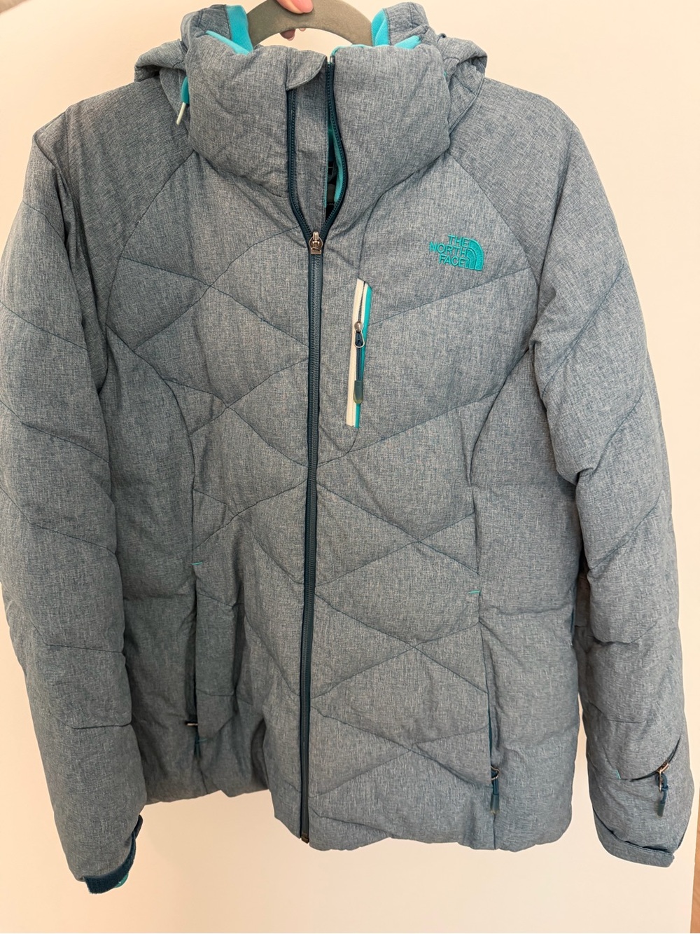 The North Face Women's Heather Teal-Accent Quilted Ski/Snowboard Jacket